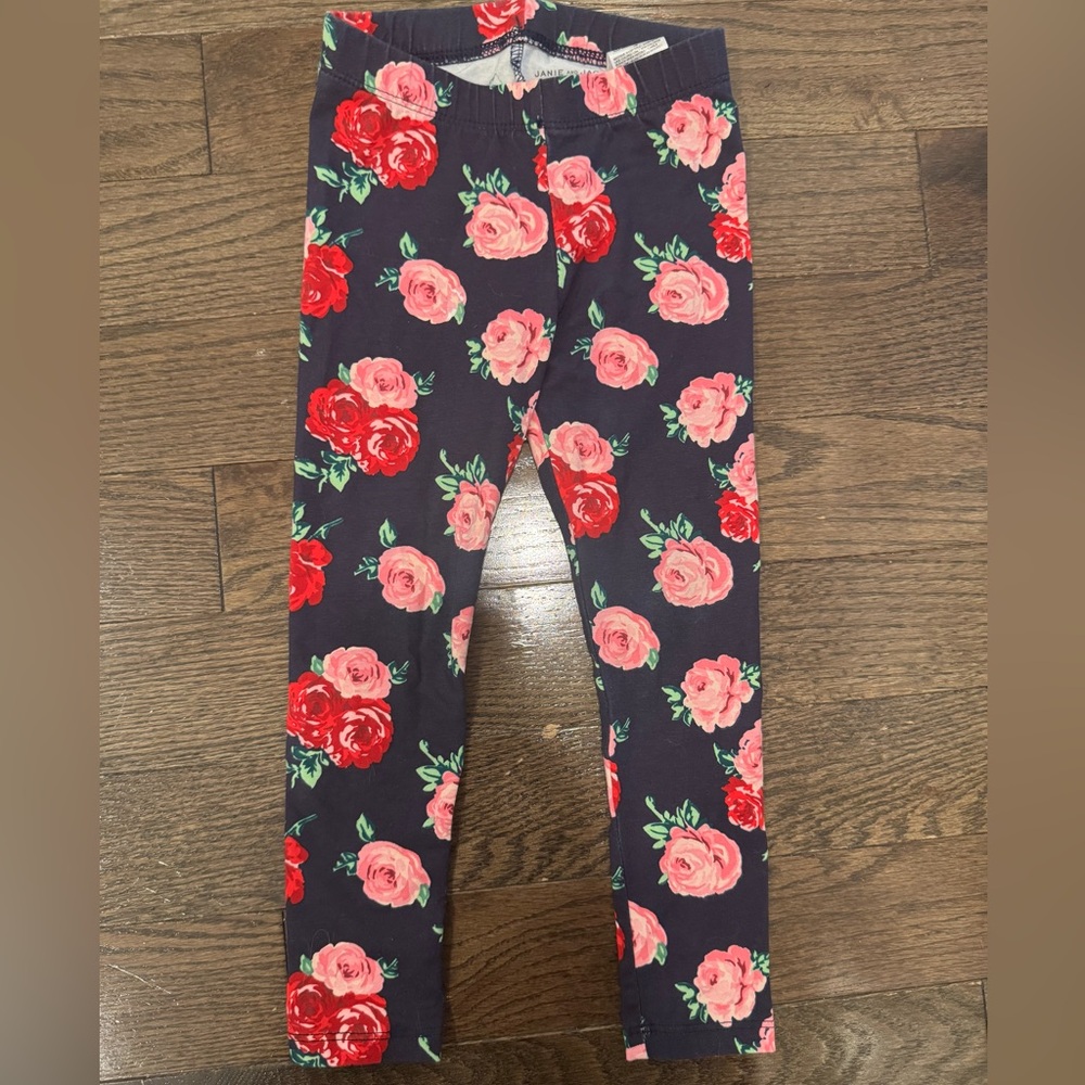 NWOT Janie and Jack floral leggings girls size 4